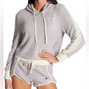 Champion Heather Gray and Cream Hooded Pajama Set